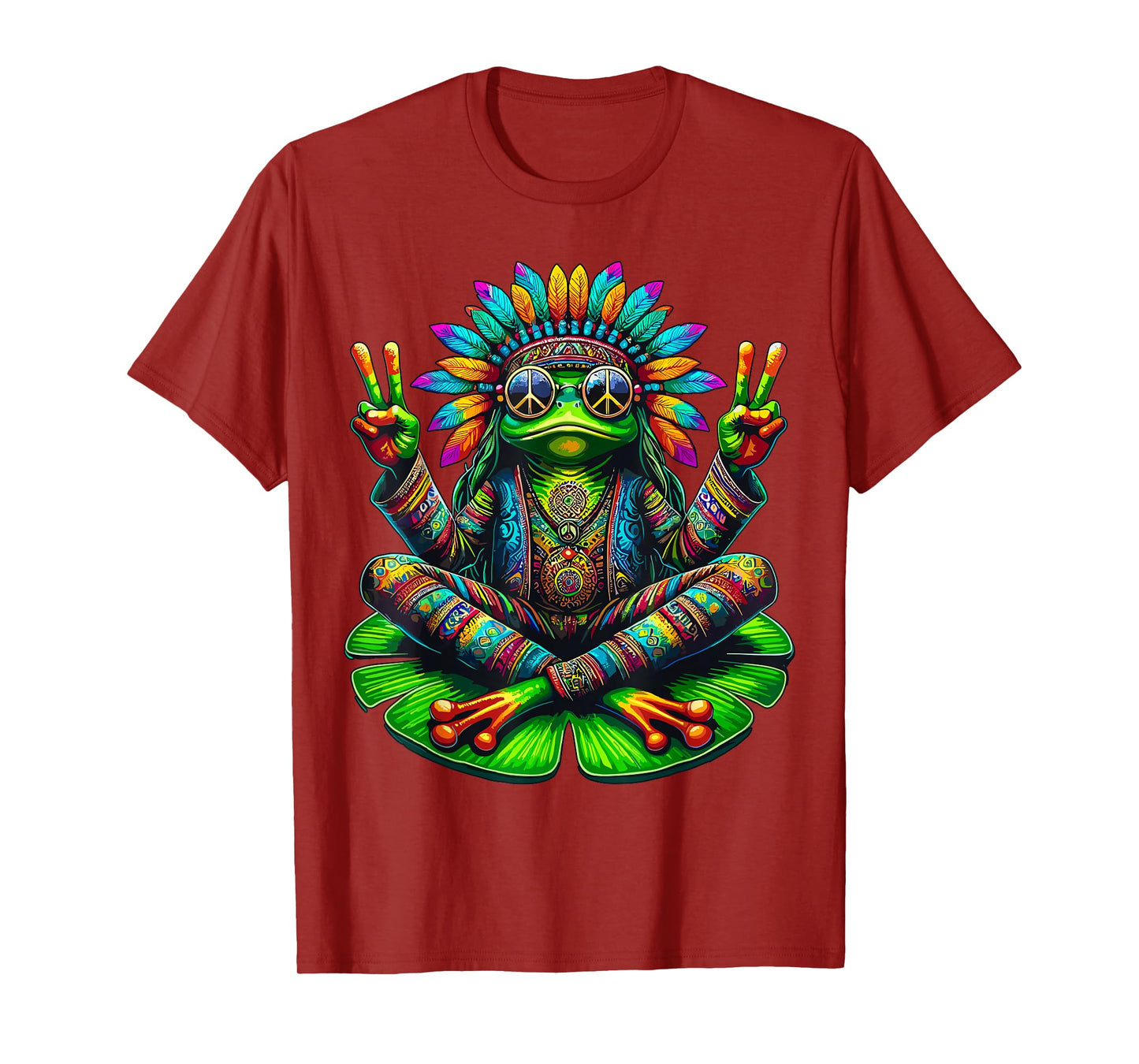 Frog Lover Peace Sign Hippie Frog T-Shirt