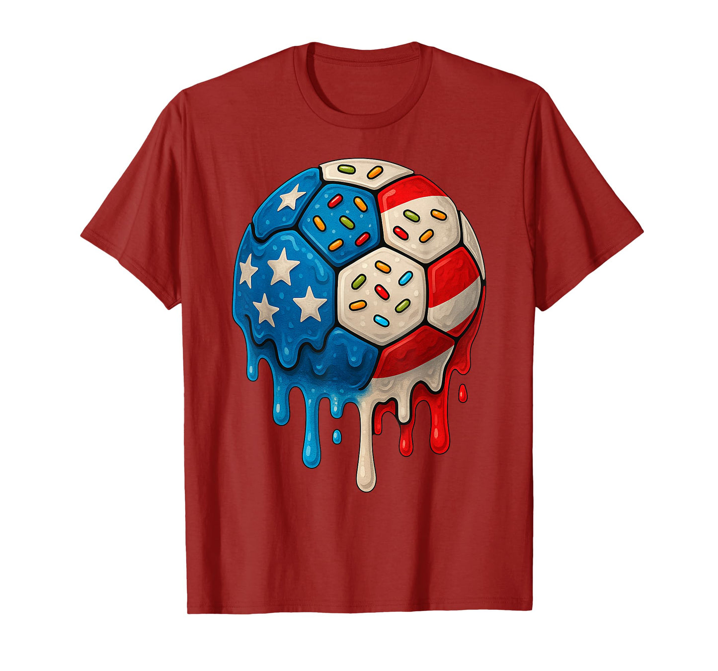Ice Cream Drip Soccer Stuff 4th of July Boys Kids T-Shirt