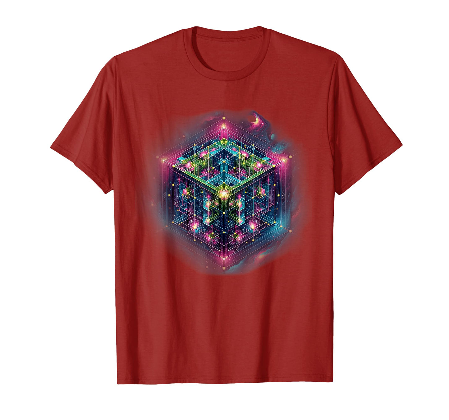 Sacred Geometry Flower of Life Metatron's Cube T-Shirt