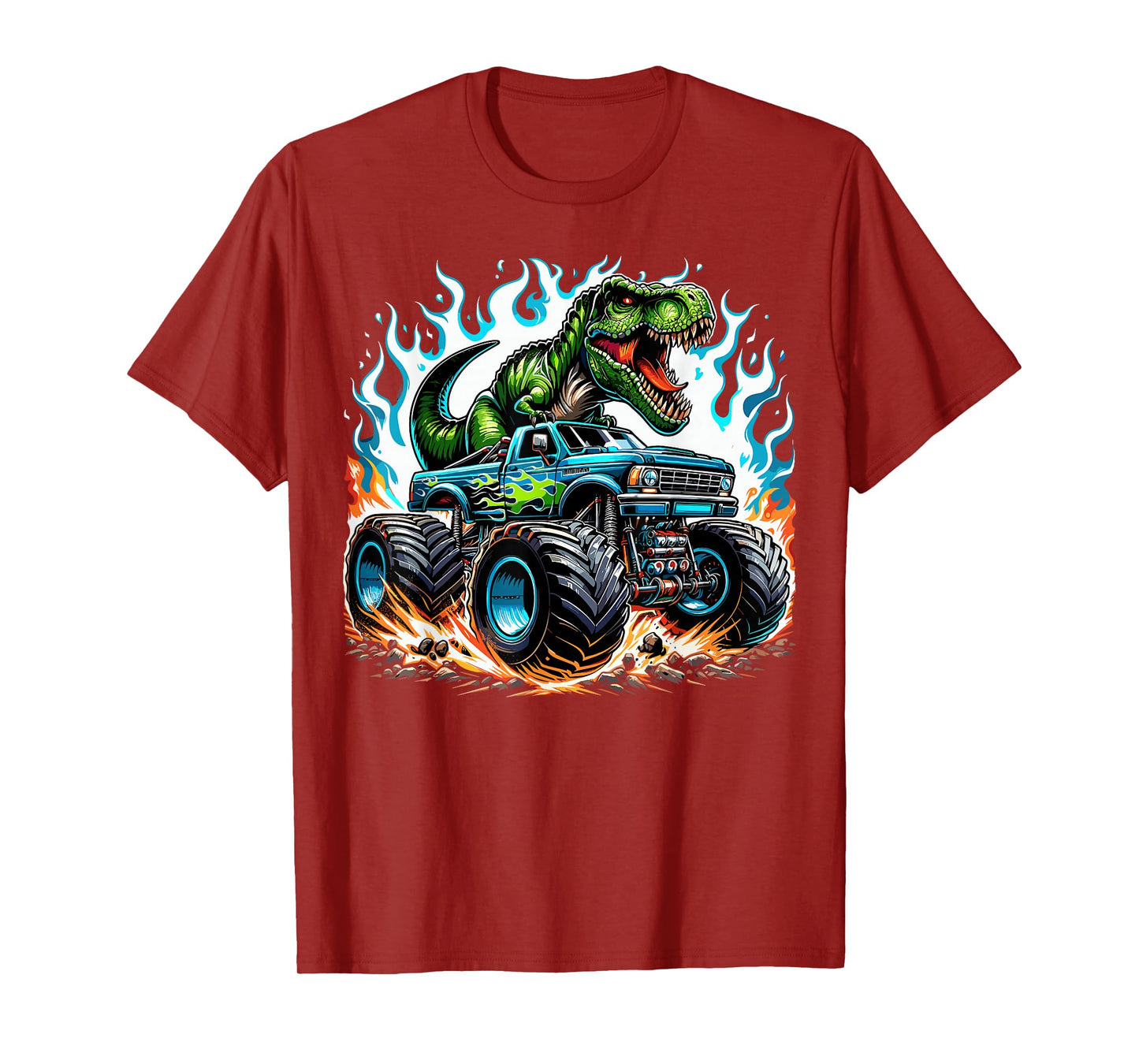 Monster Truck Dinosaur Birthday Party Boy Monster Truck T-Shirt