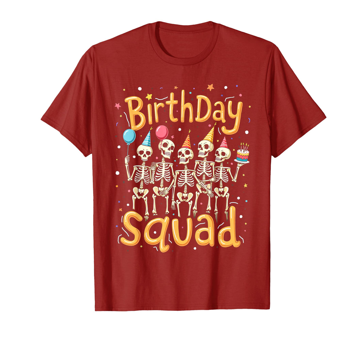 Cute Skeleton Birthday Squad Party Crew Halloween T-Shirt
