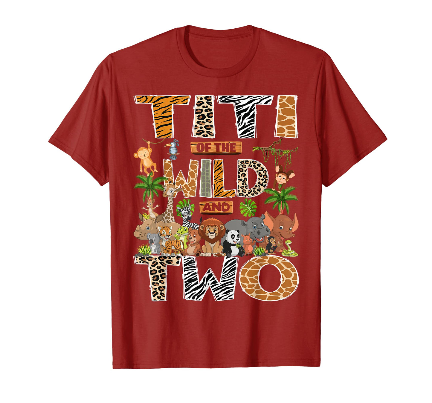 Titi Of The Wild & Two 2Nd Birthday Boy Safari Jungle T-Shirt