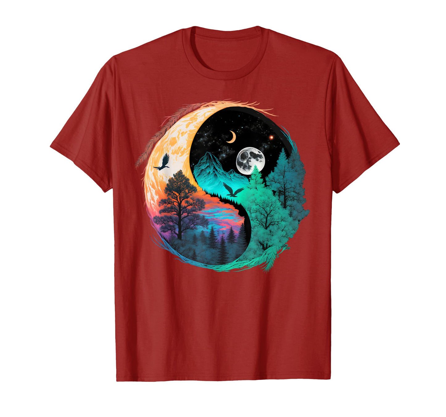 Meditation Taoism Yin Yang Symbol on Nature Taijitu Yin Yang T-Shirt