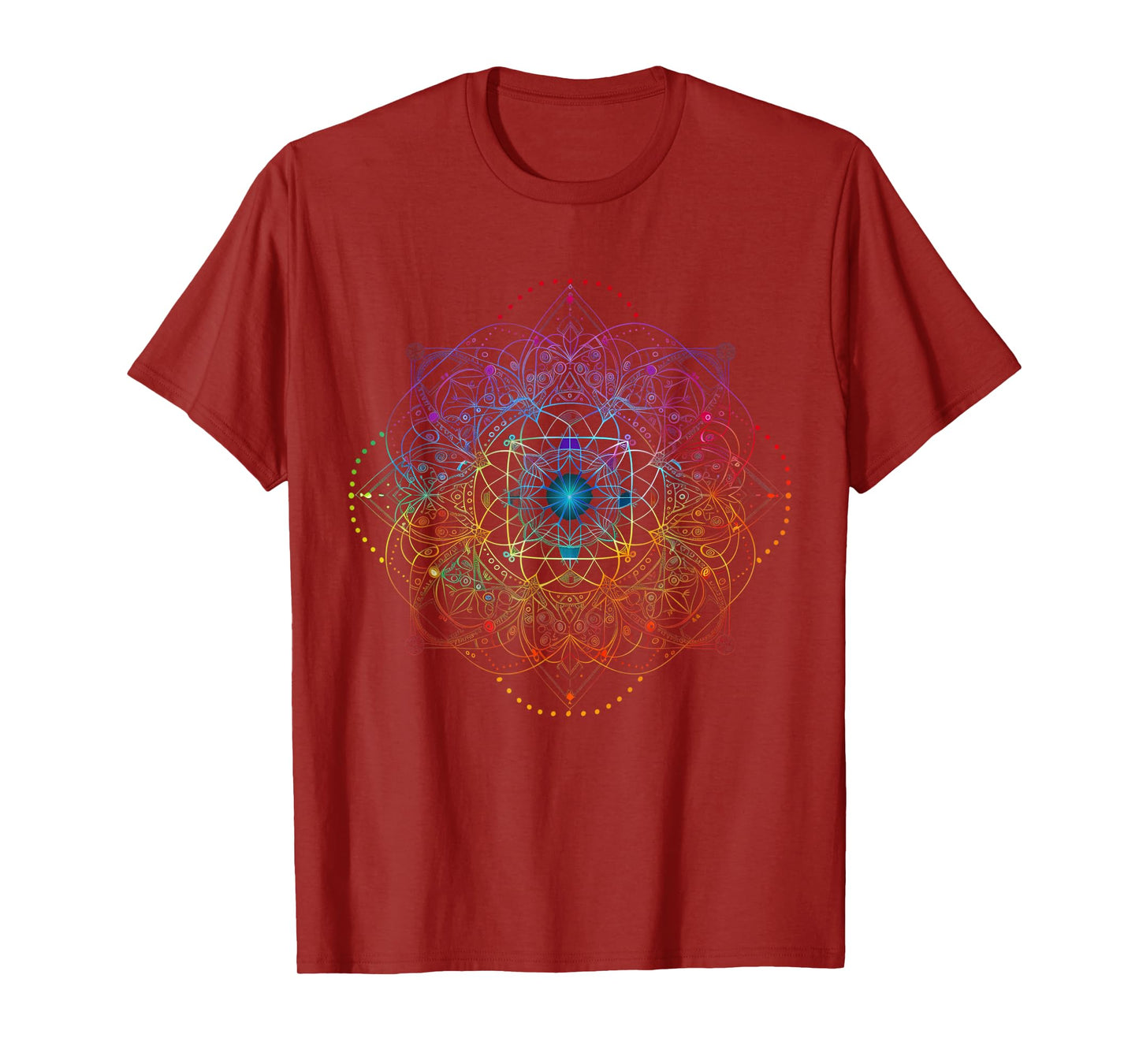 Sacred Geometry Metatron Cube Colorful Spiritual Yoga T-Shirt