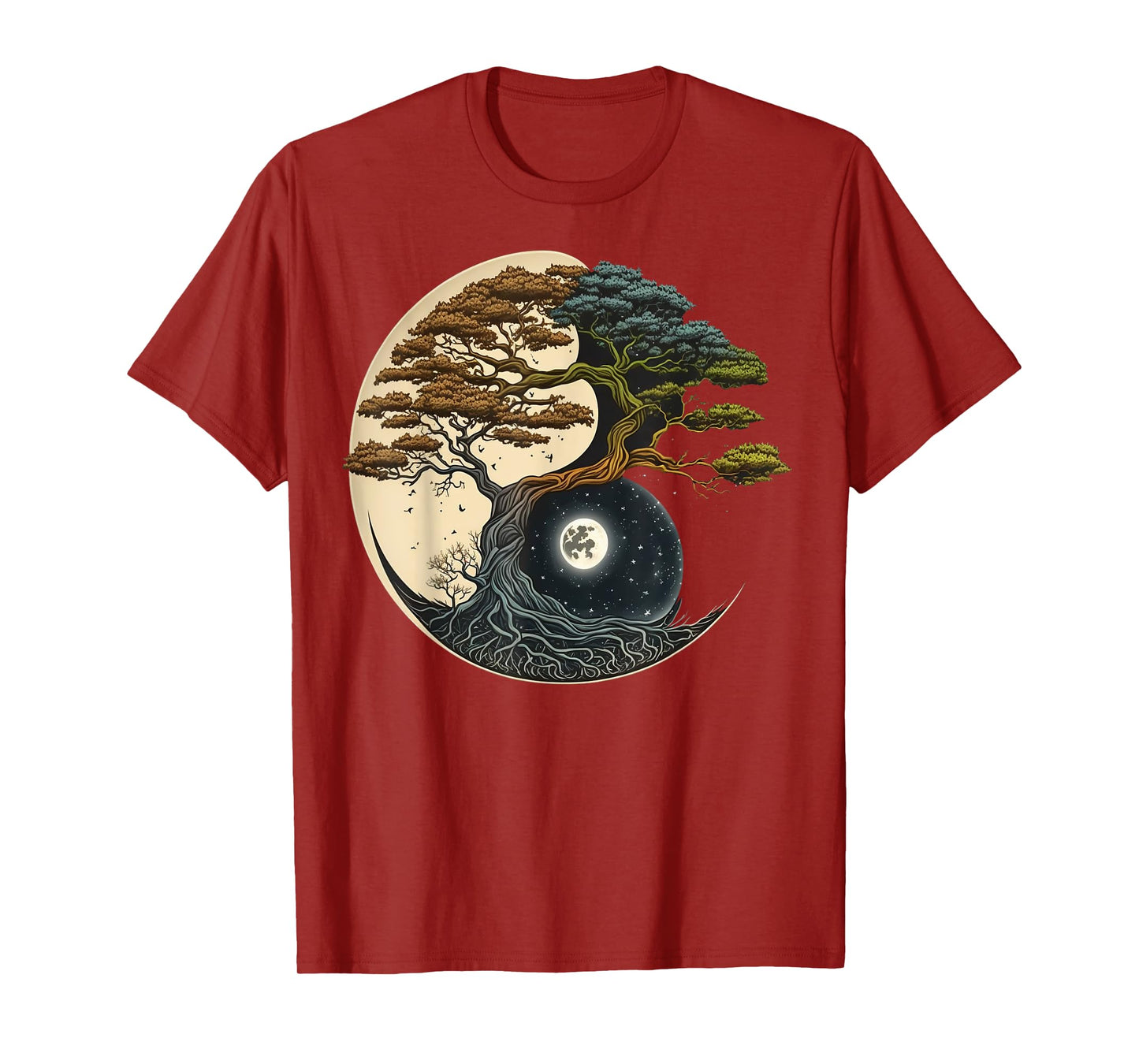 Yin Yang Miniature Tree of Life on Buddhist Bonsai Tree T-Shirt