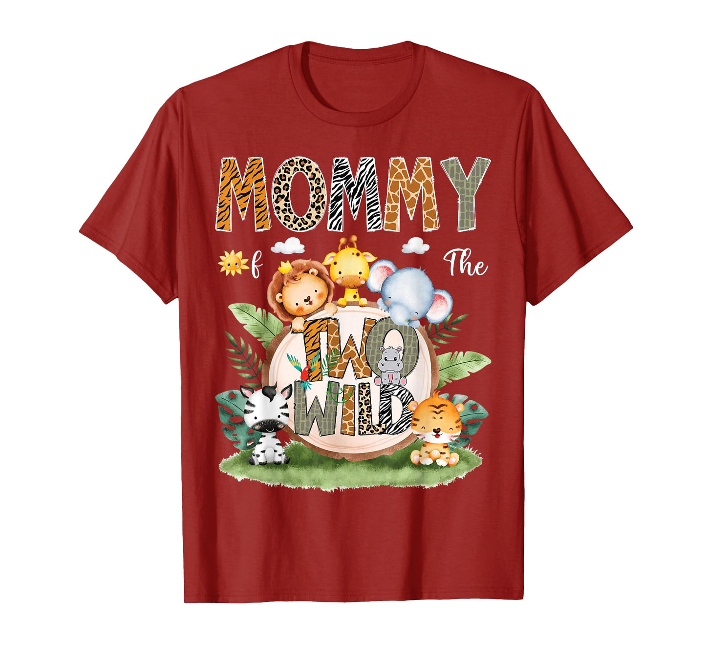 Mommy Of The Two Wild 2Nd Birthday Safari Animal Lover T-Shirt