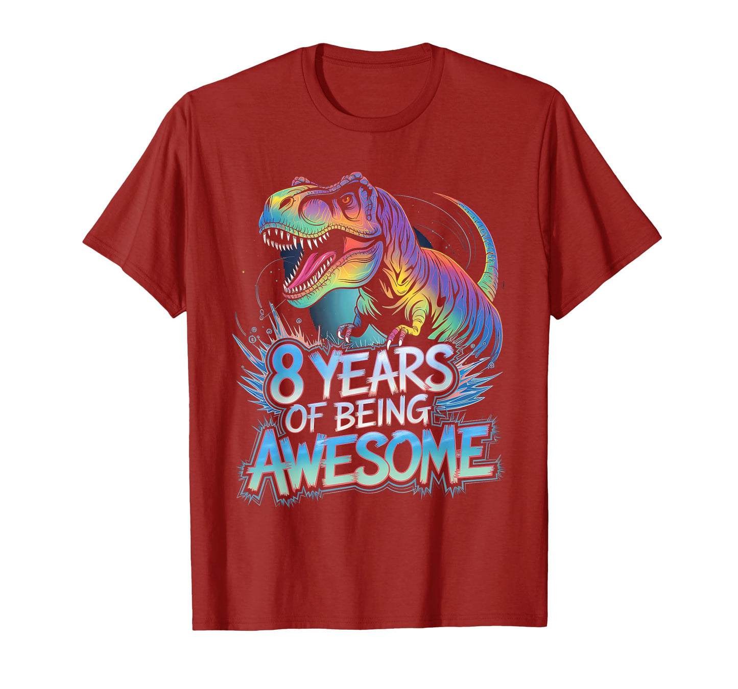 Dinosaur 8th Birthday Shirt For Boys 8 Year Old Birthday T-Shirt