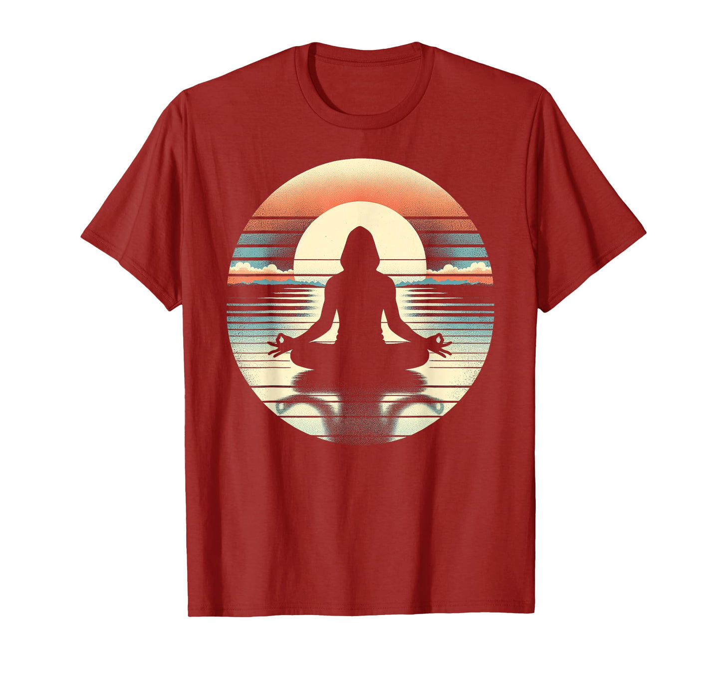 Tranquil Sunrise Yoga Pose Silhouette T-Shirt