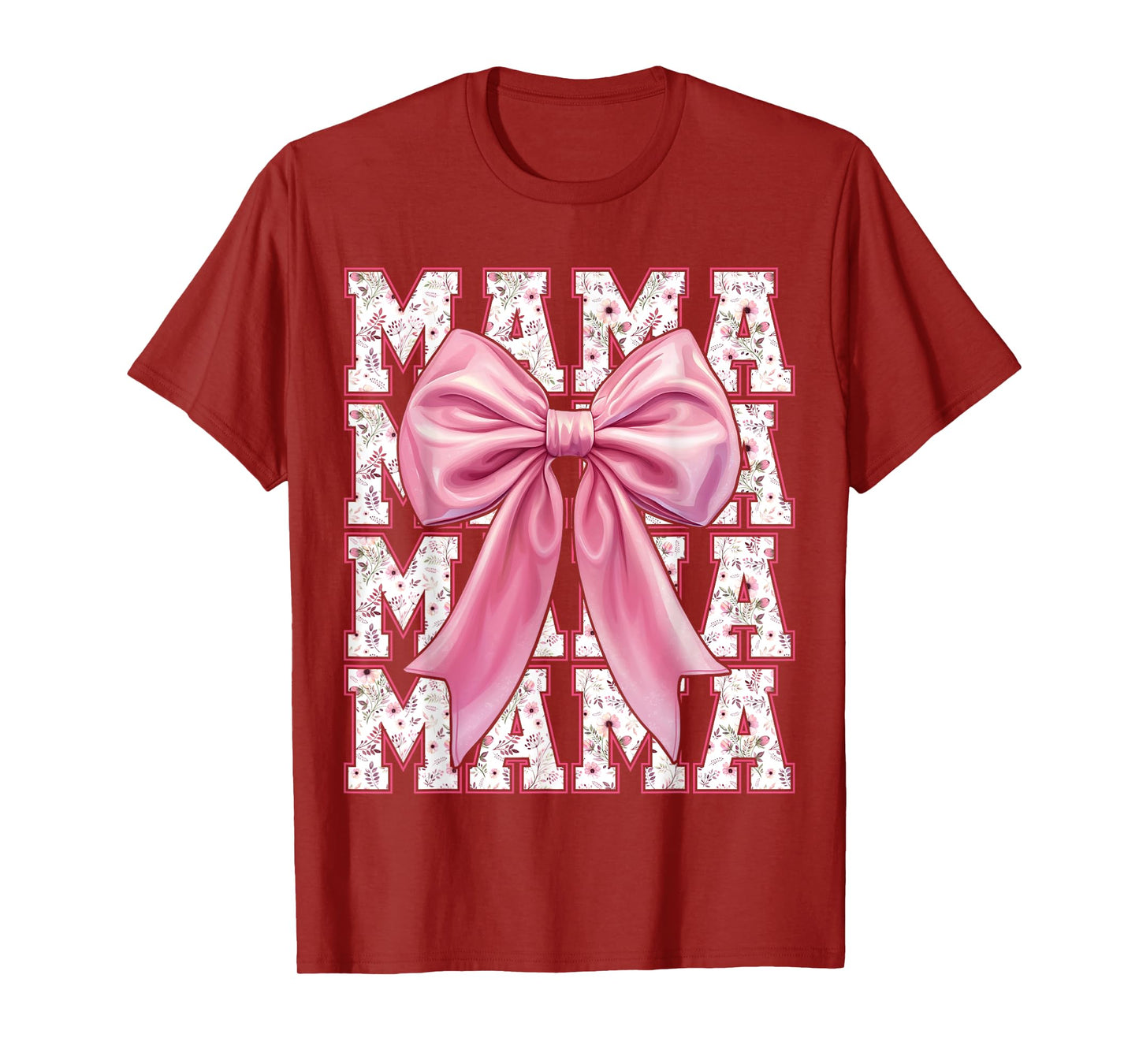 Mama Coquette Pink Bow Floral Mother's Day For Mom T-Shirt