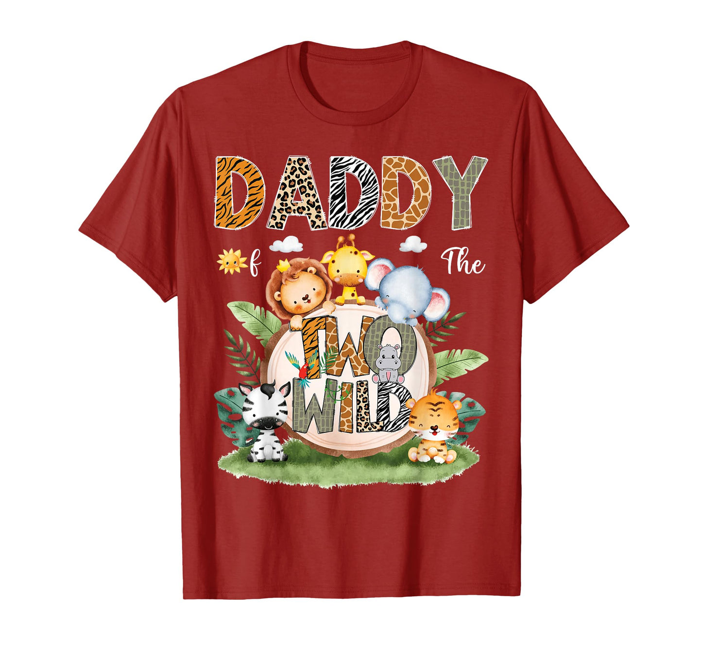 Daddy Of The Two Wild 2Nd Birthday Safari Animal Lover T-Shirt