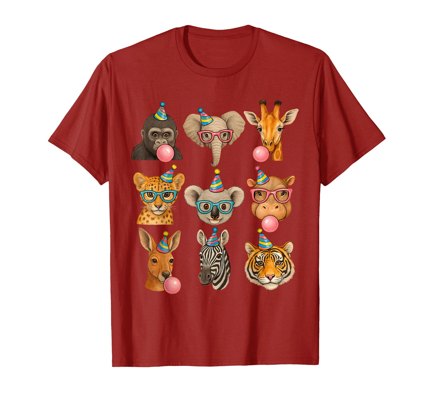 Zoo Animals Wildlife Safari Jungle Birthday Party Boys Girls T-Shirt