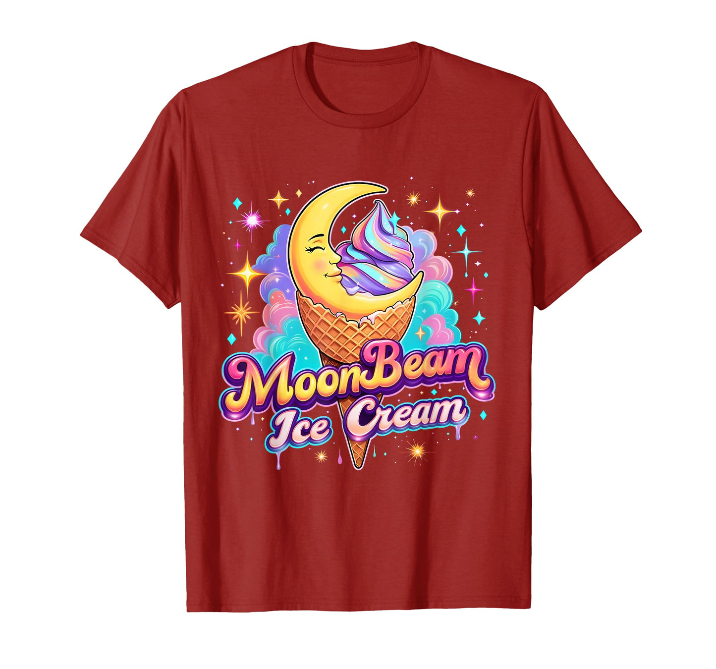 Moonbeam Ice Cream Cute Celestial Dessert Art T-Shirt