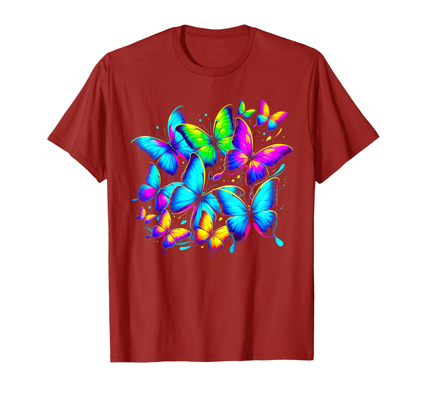 Rainbow Butterflies Graphic for Men Women Boys Girls T-Shirt