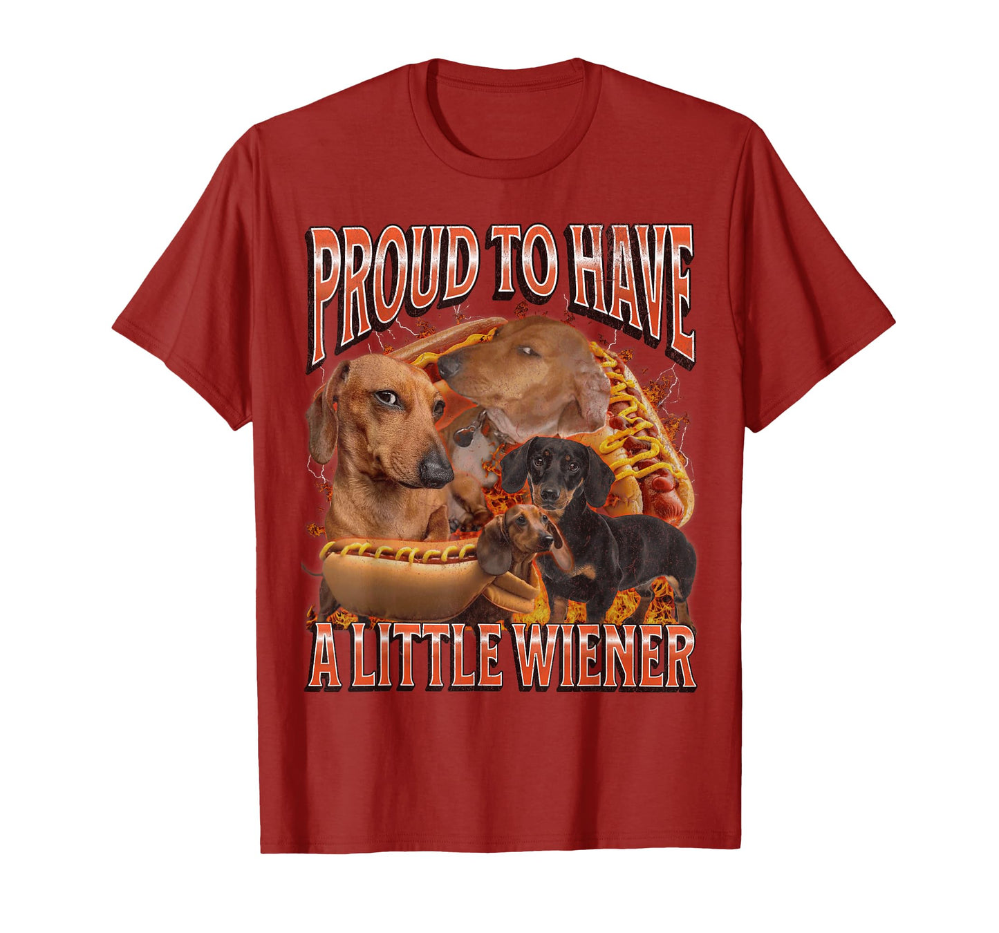 Proud To Have A Little Wiener Funny Offensive Dachshund T-Shirt