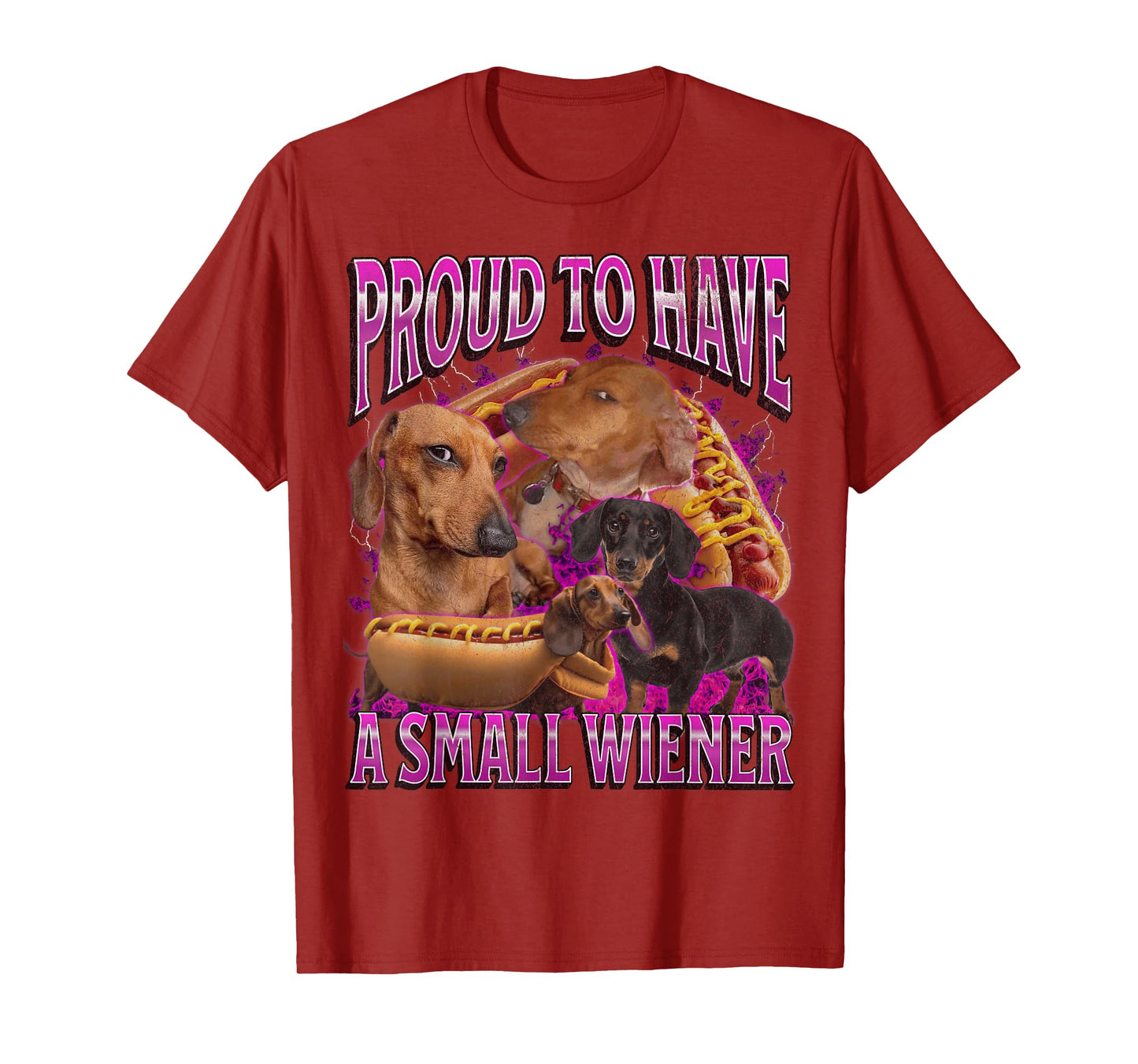 Proud To Have A Small Wiener Funny Offensive Dachshund T-Shirt