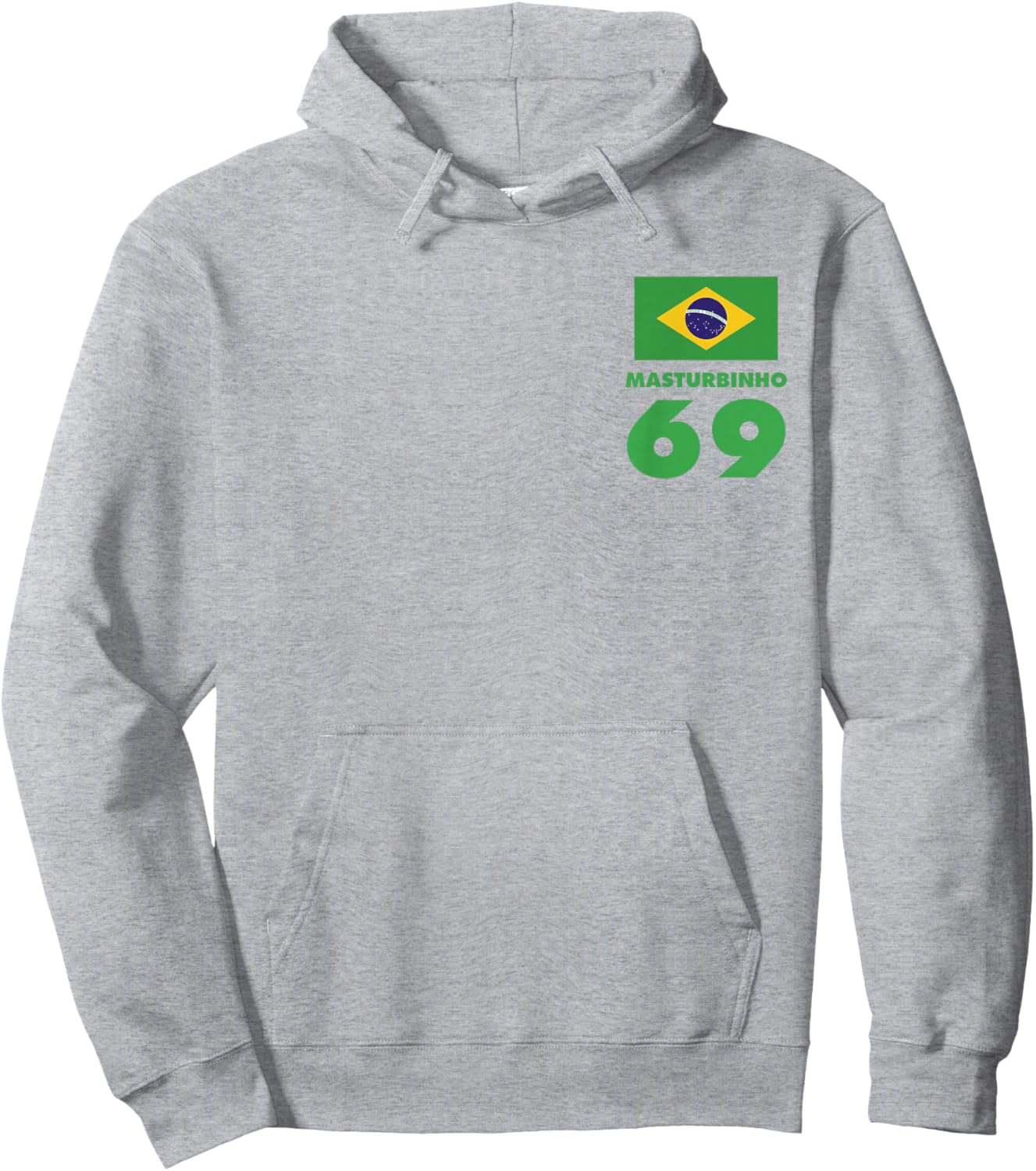 Masturbinho 69 Brazil Drinking Fun Ibiza Party Soccer Design Hoodie - Hoodie | Ash