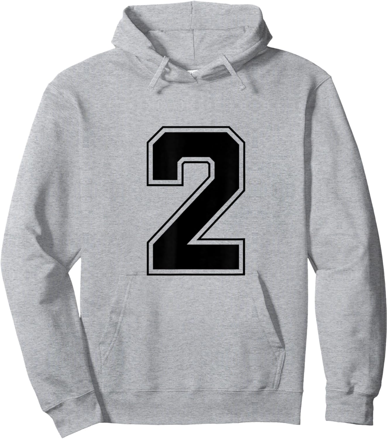Number 2 Big Bold Capital Varsity Alphabet Monogram Hoodie - Hoodie | Ash