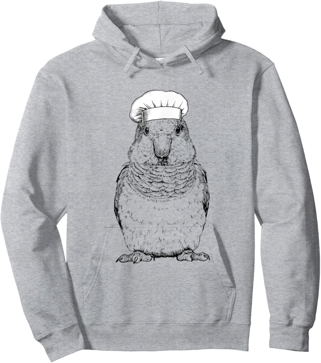Quaker Parrot Cook Chef Funny Cooking Bird Hoodie - Hoodie | Ash