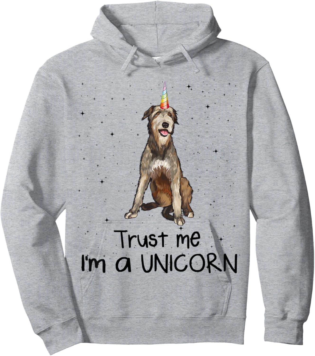Irish Wolfhound Trust Me I'm A Unicorn Dog Men Women Kids Hoodie - Hoodie | Ash