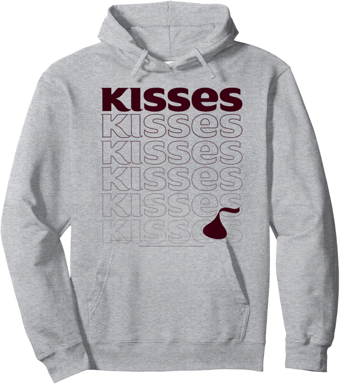 Hershey's Kisses Chocolate Name Stack Hoodie - Hoodie | Ash