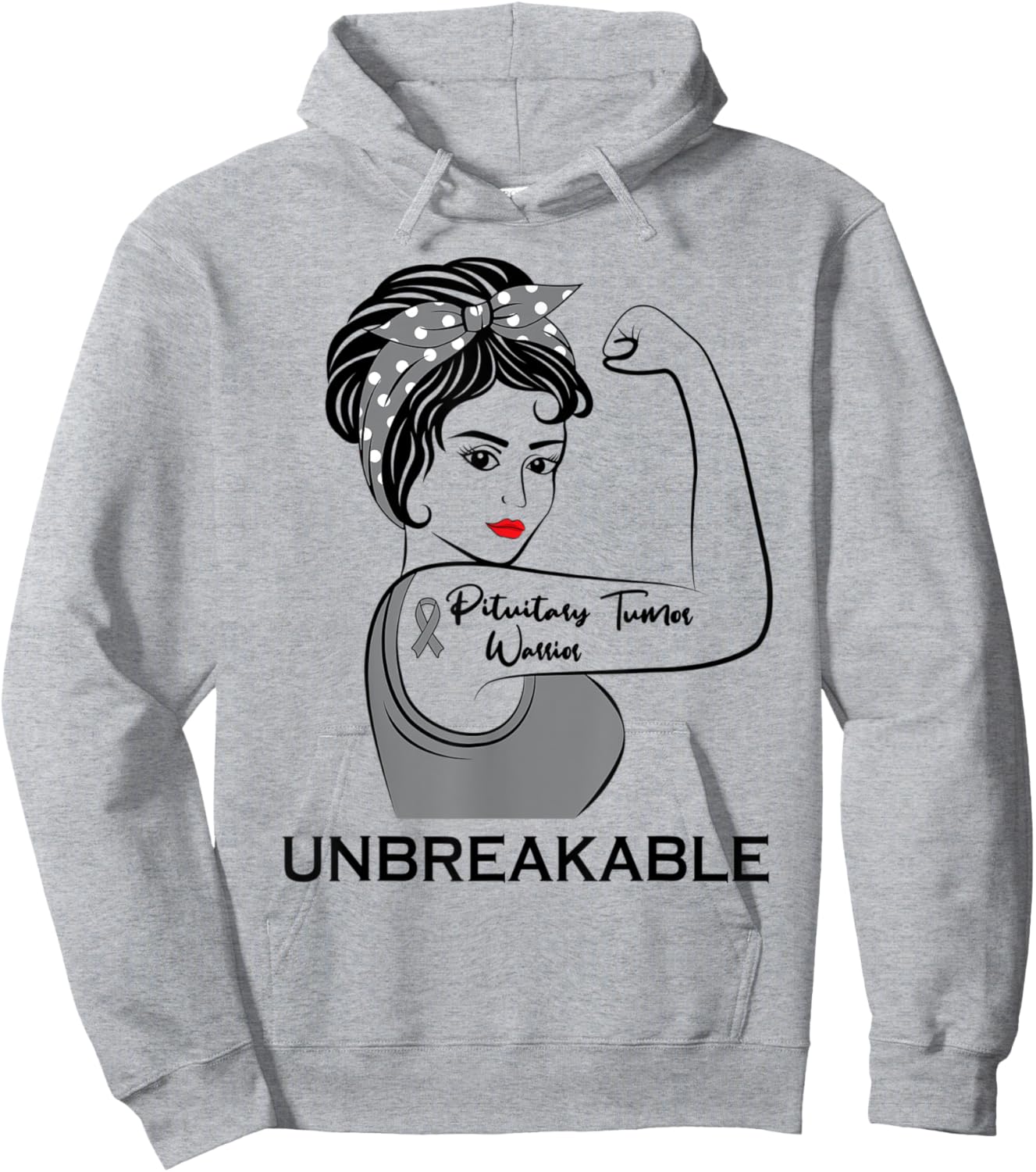 Pituitary Tumor Warrior Unbreakable Awareness Survivor Hoodie - Hoodie | Ash
