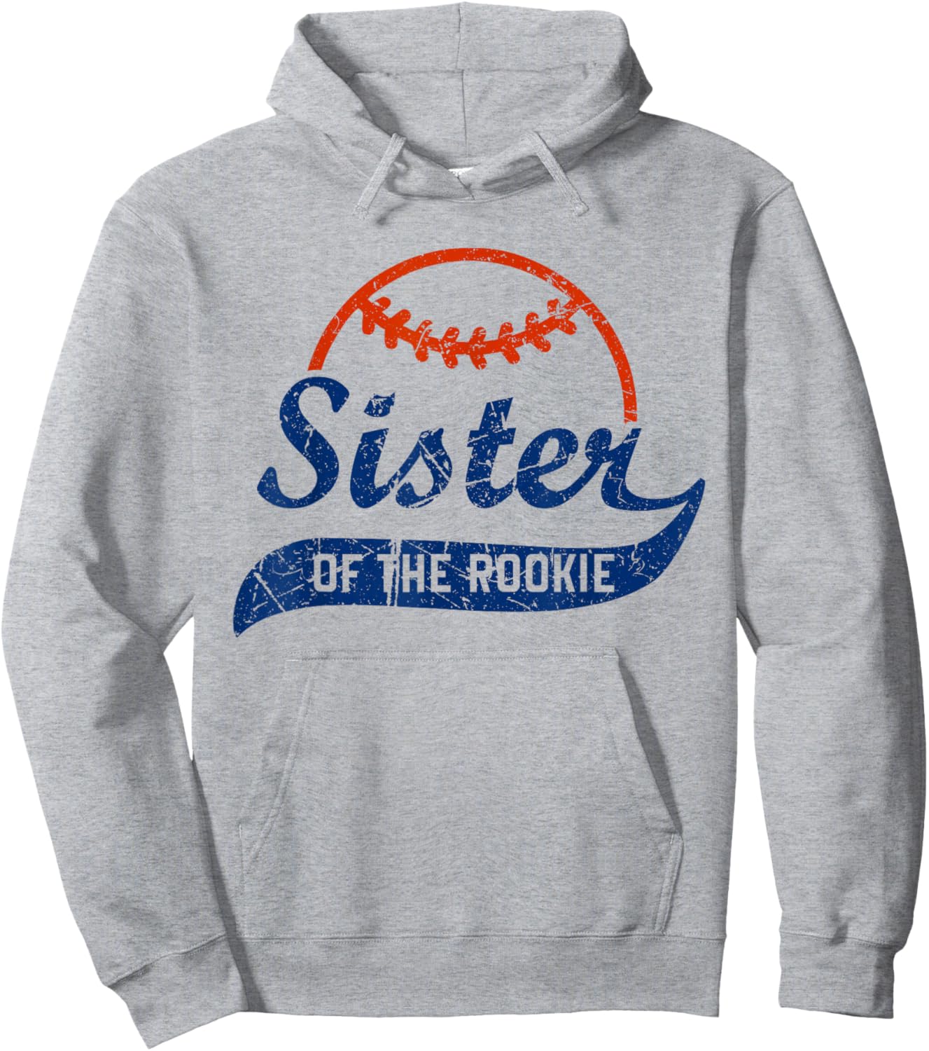 Funny Vintage Baseball Sister of the Rookie Hoodie - Hoodie | Ash