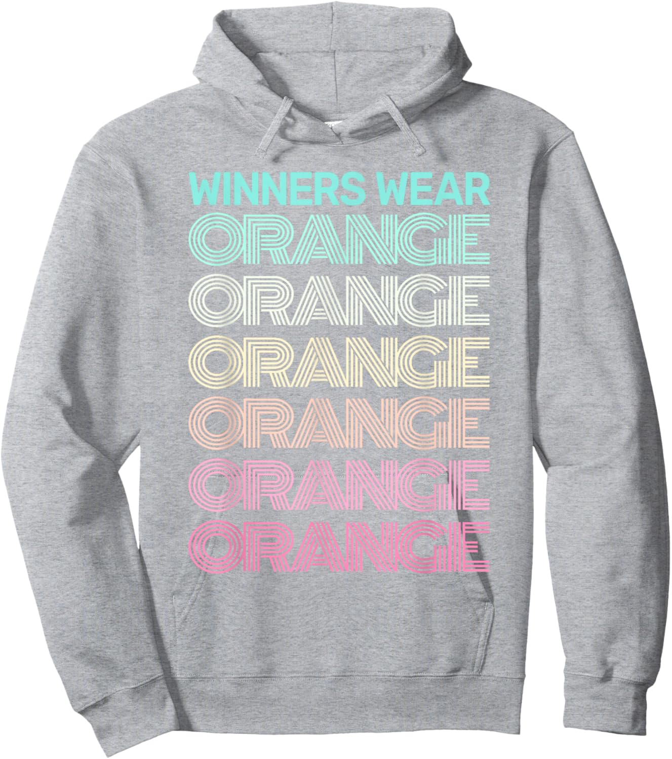 Retro WINNERS WEAR ORANGE Team Color War Game Summer Camp Hoodie - Hoodie | Ash