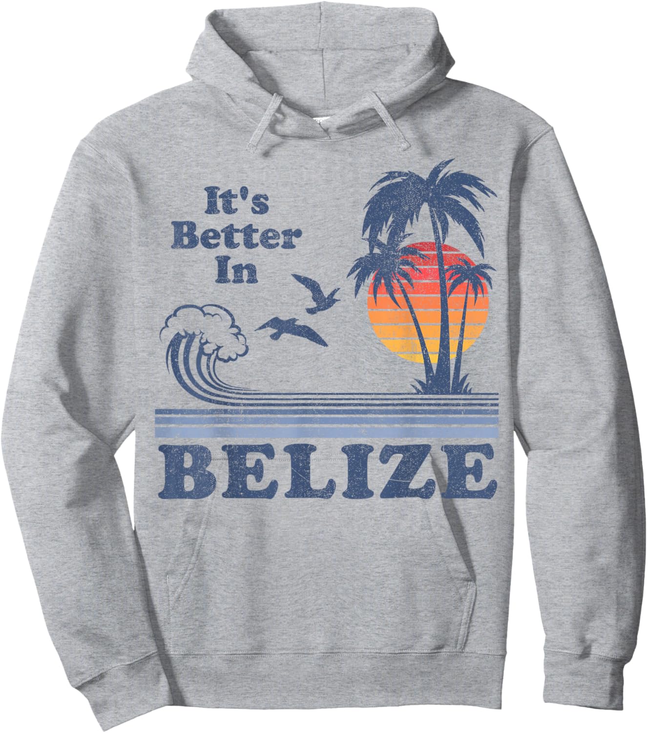 It's Better In Belize Beach Vacation Retro Vintage 80's 70's Hoodie - Hoodie | Ash