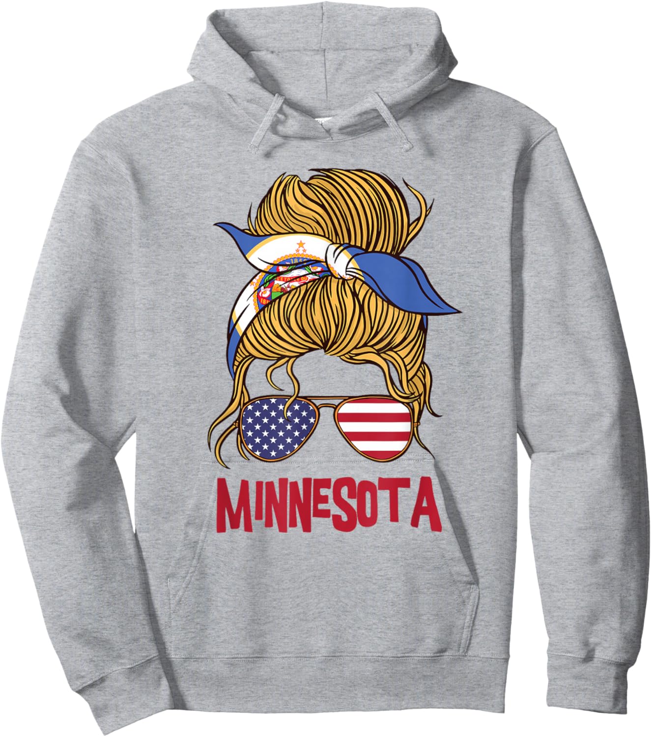 Minnesota for Girls Minnesota proud State Flag Hoodie - Hoodie | Ash