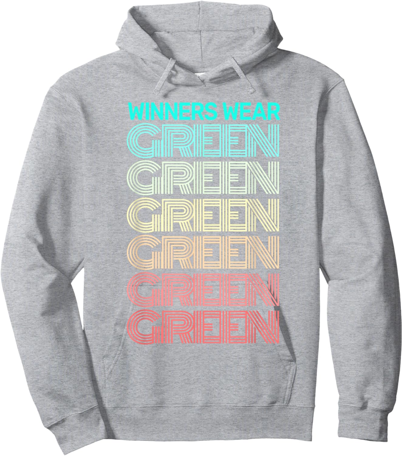 Retro WINNERS WEAR GREEN Team Color War Game Summer Camp Hoodie - Hoodie | Ash