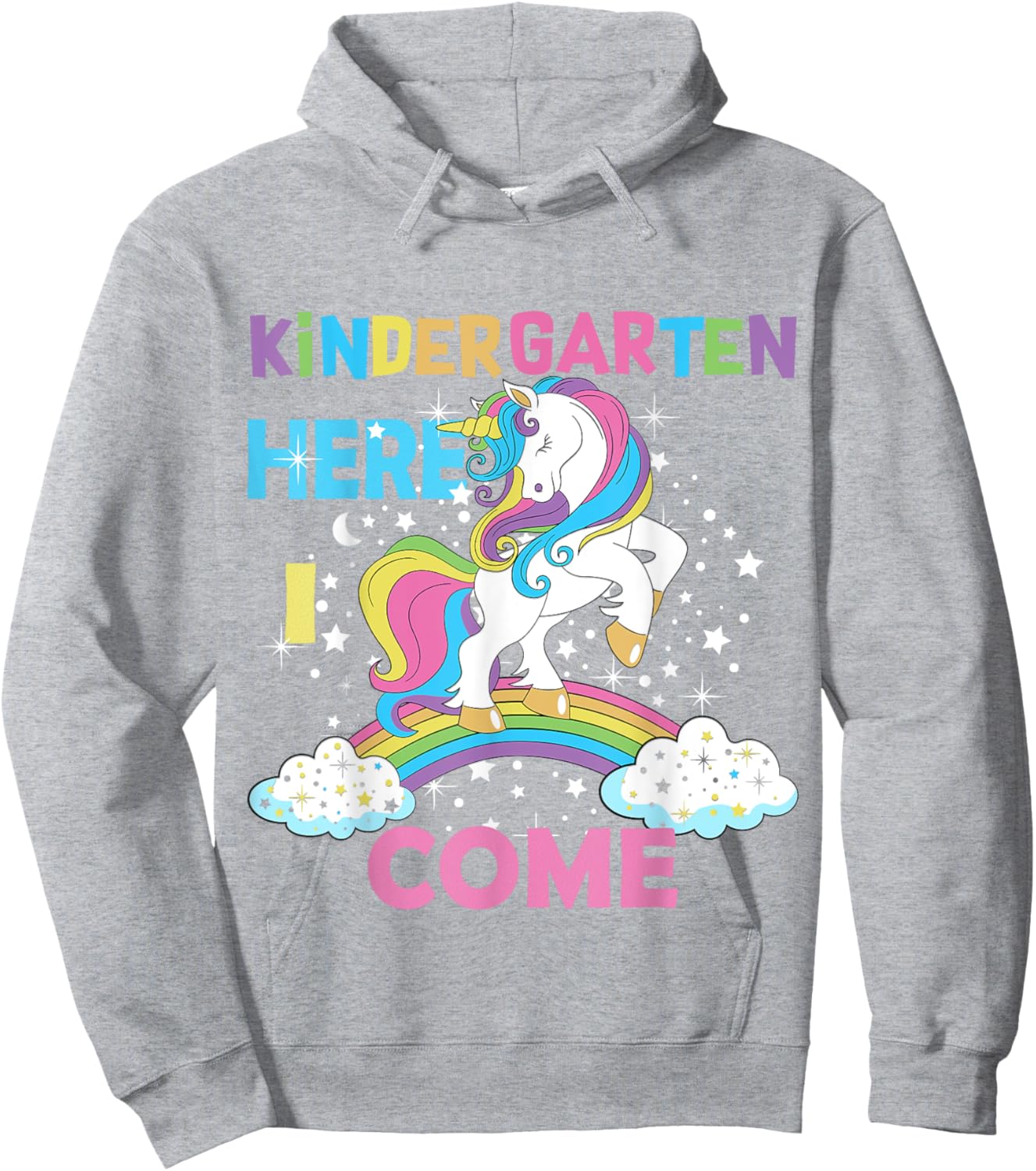Back To School Unicorn Hello First Day of Kindergarten Girl Hoodie - Hoodie | Ash