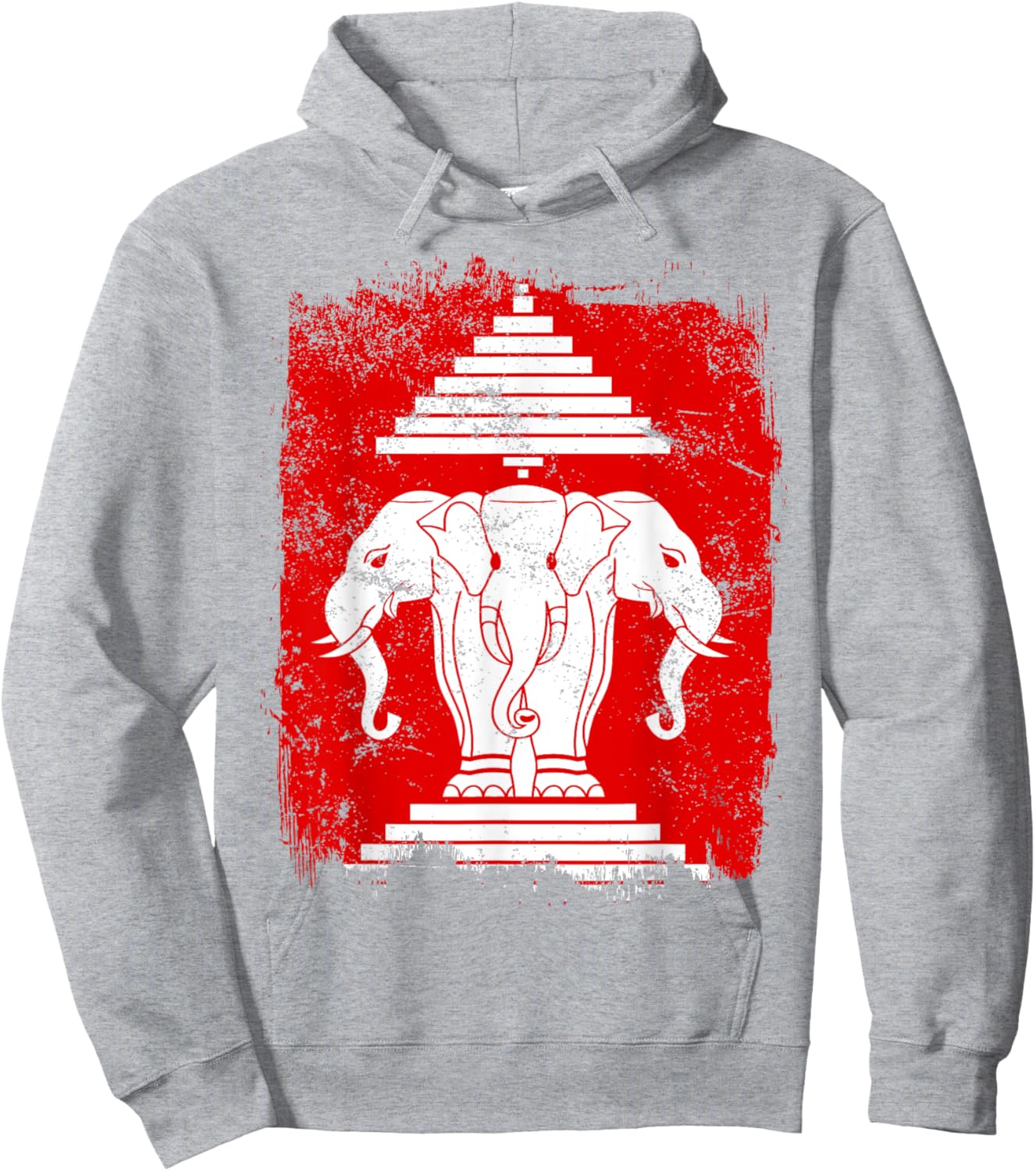 Laos Erawan Three Headed Elephant Kingdom of Laos Hoodie - Hoodie | Ash