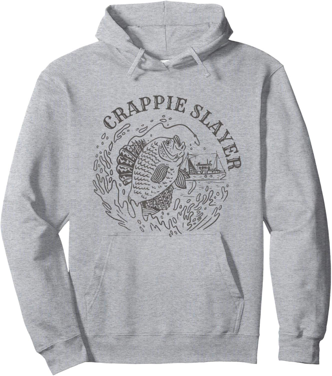 Crappie Slayer Traveling Hiking Camping fishing in Nature Hoodie - Hoodie | Ash