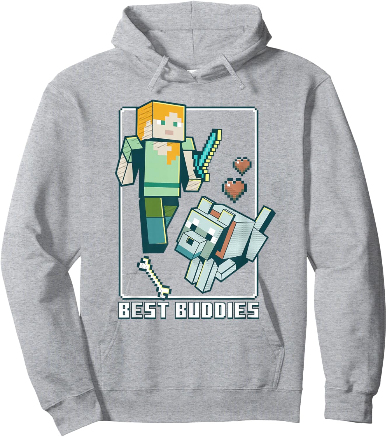 Minecraft Alex and Wolf Best Buddies Hoodie - Hoodie | Ash