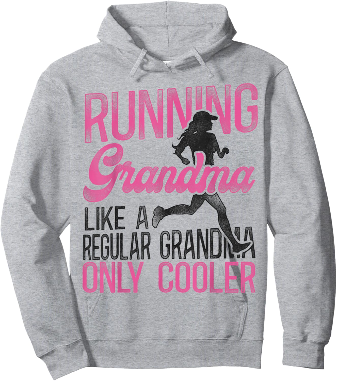 Running Runner Half Marathon Grandma Vintage Female Runner Hoodie - Hoodie | Ash