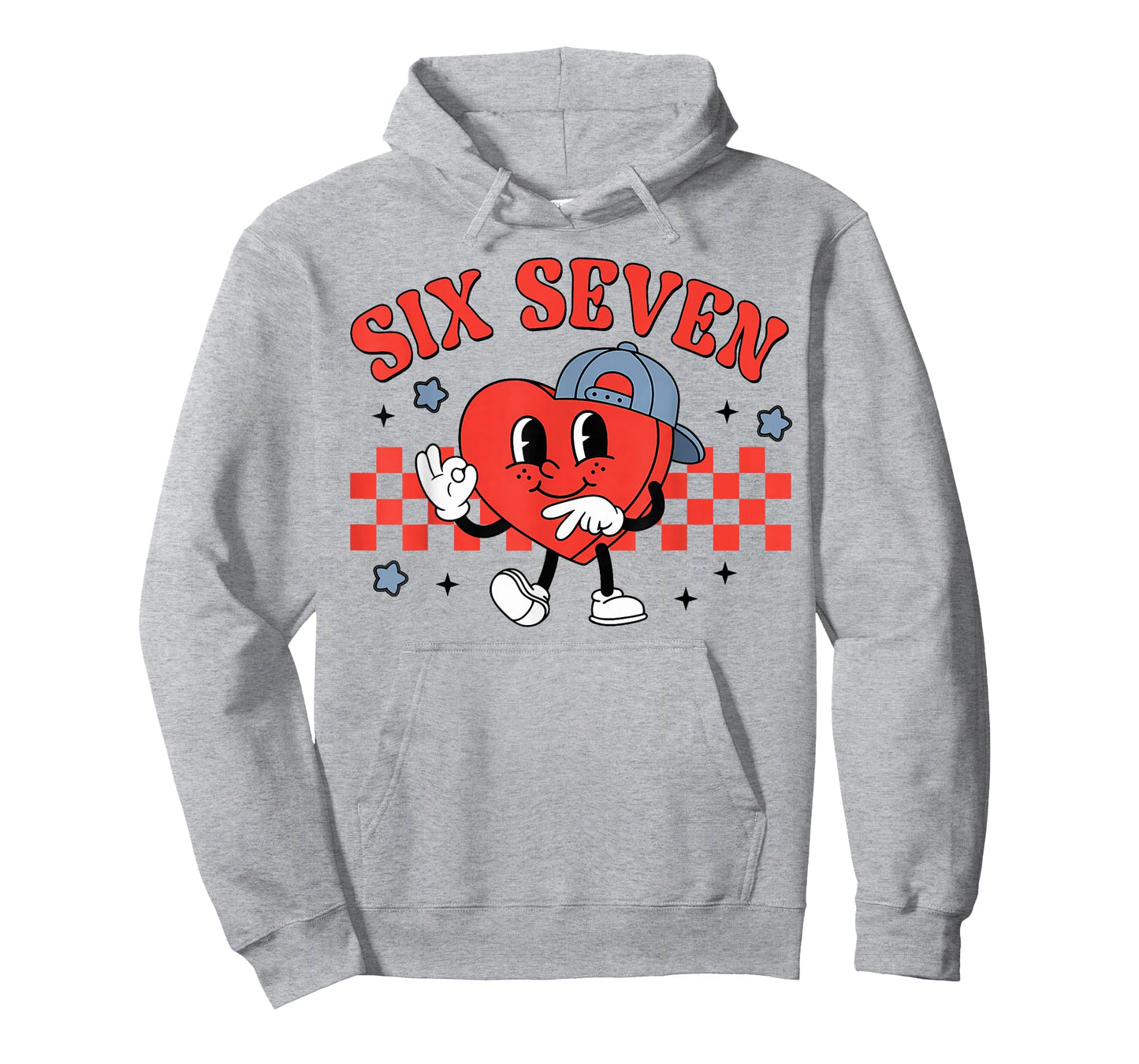 Checkered Six Seven Cool Hearts 67 Valentines Day Men Boys T-Shirt