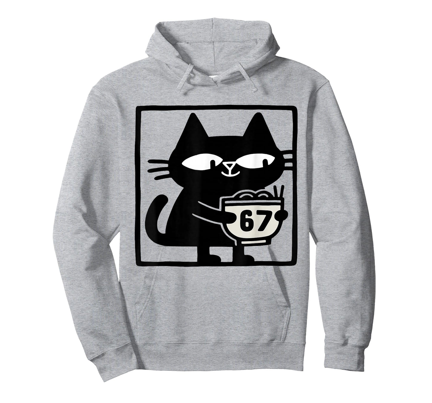Cat with Ramen Bowl 67 – Funny Meme Cat Illustration Art T-Shirt