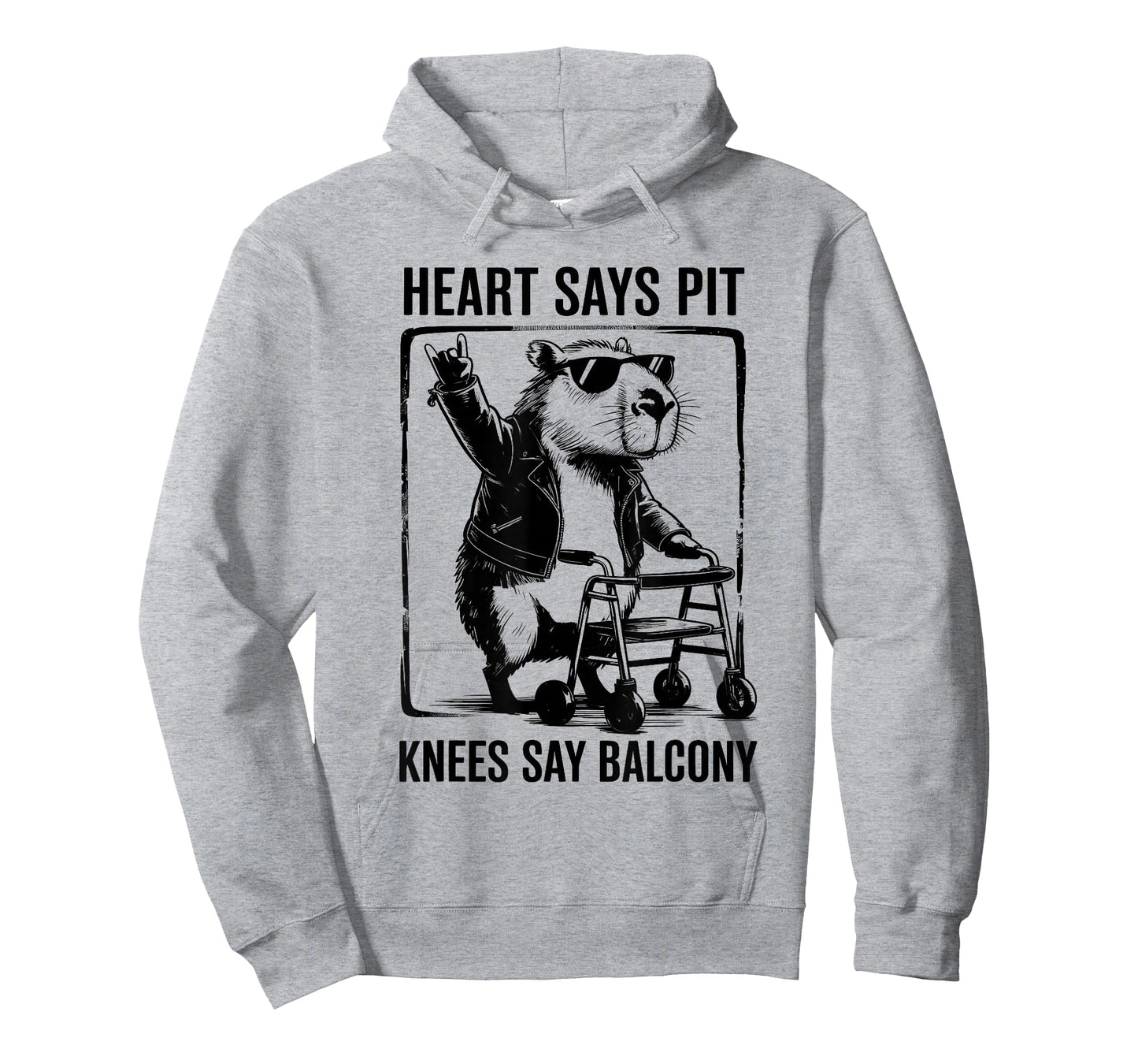 Heart Says Pit Knees Say Balcony Funny Festival Graphic T-Shirt