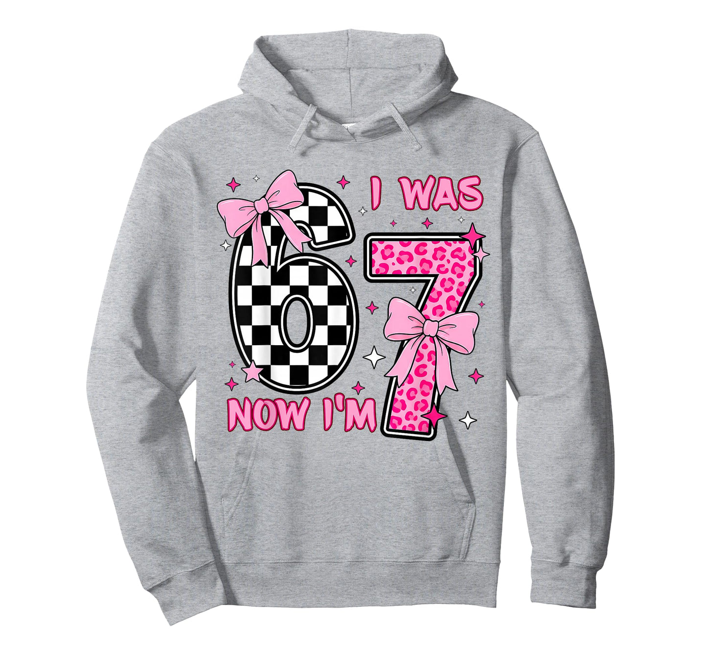 I was 6 Now I'm 7 Birthday 7 Years Old Leopard Coquette Bow T-Shirt