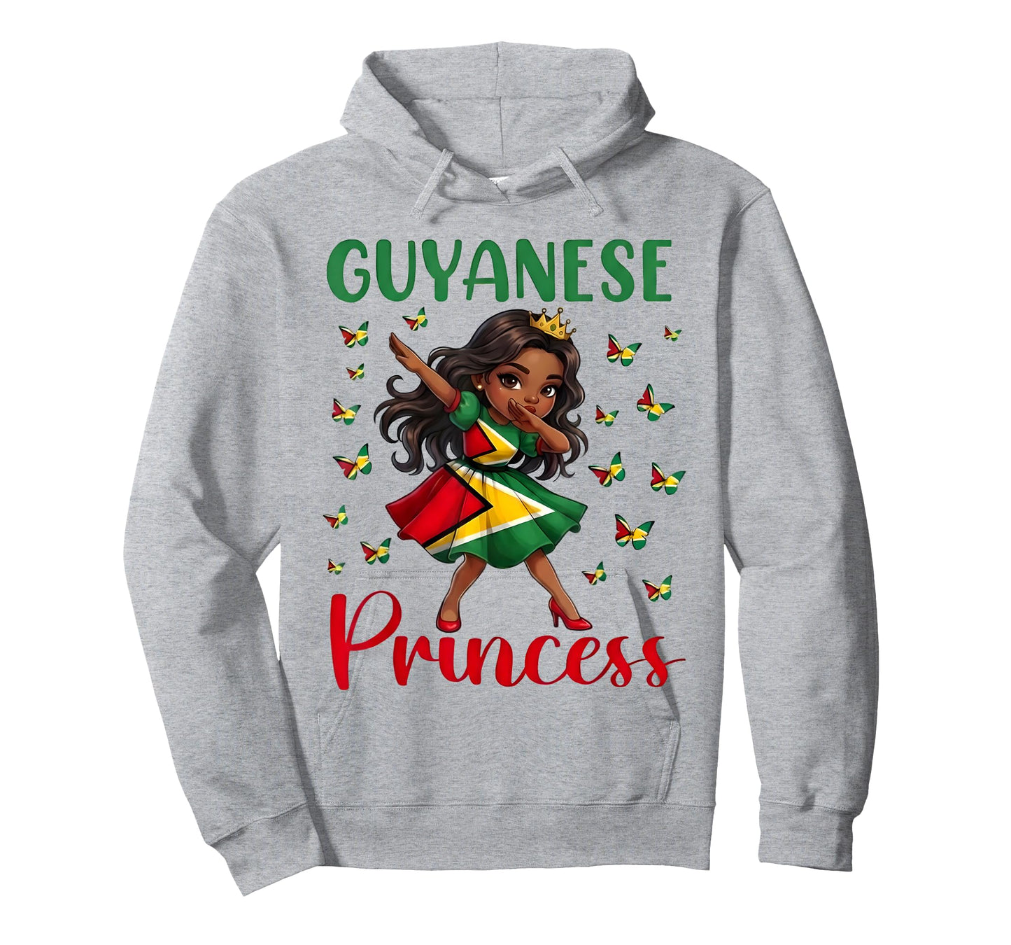 Cute Guyanese Princess Dabbing Girl Guyana Flag Pride T-Shirt