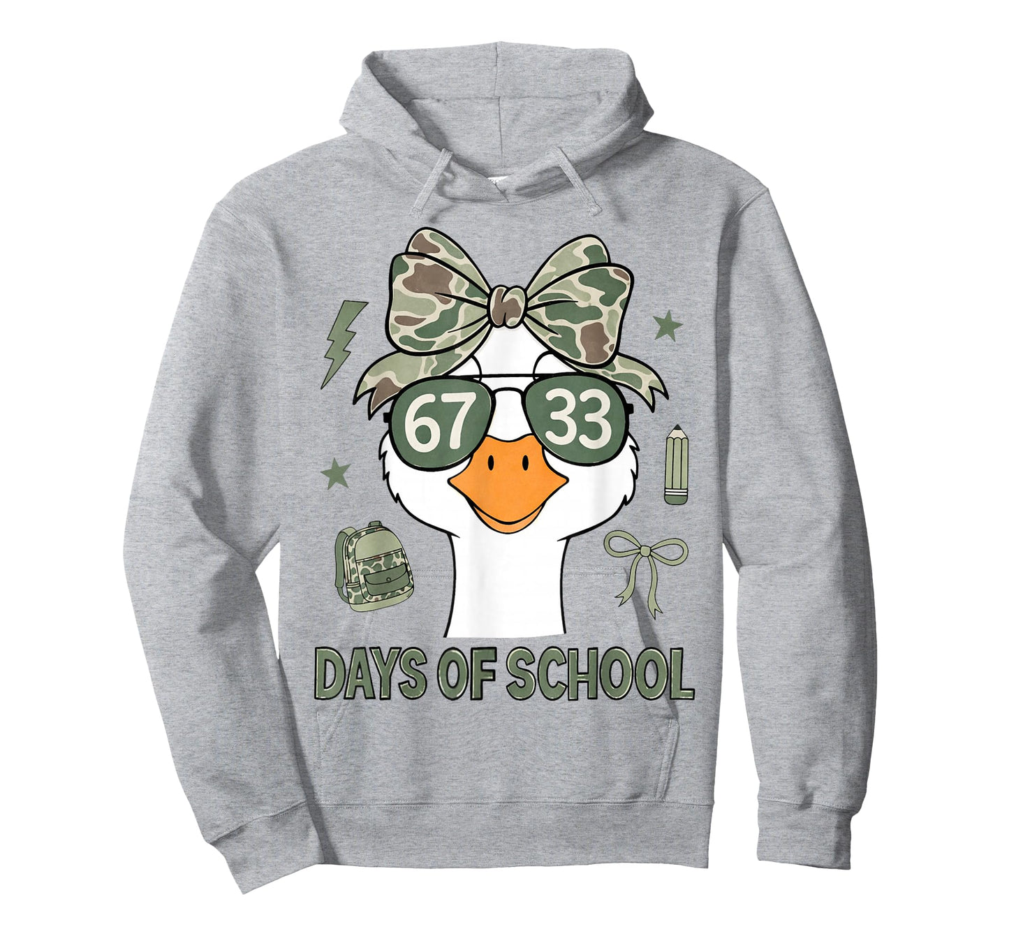 Goose 67+33 Days of School 100 Days Goose Camo Girls T-Shirt