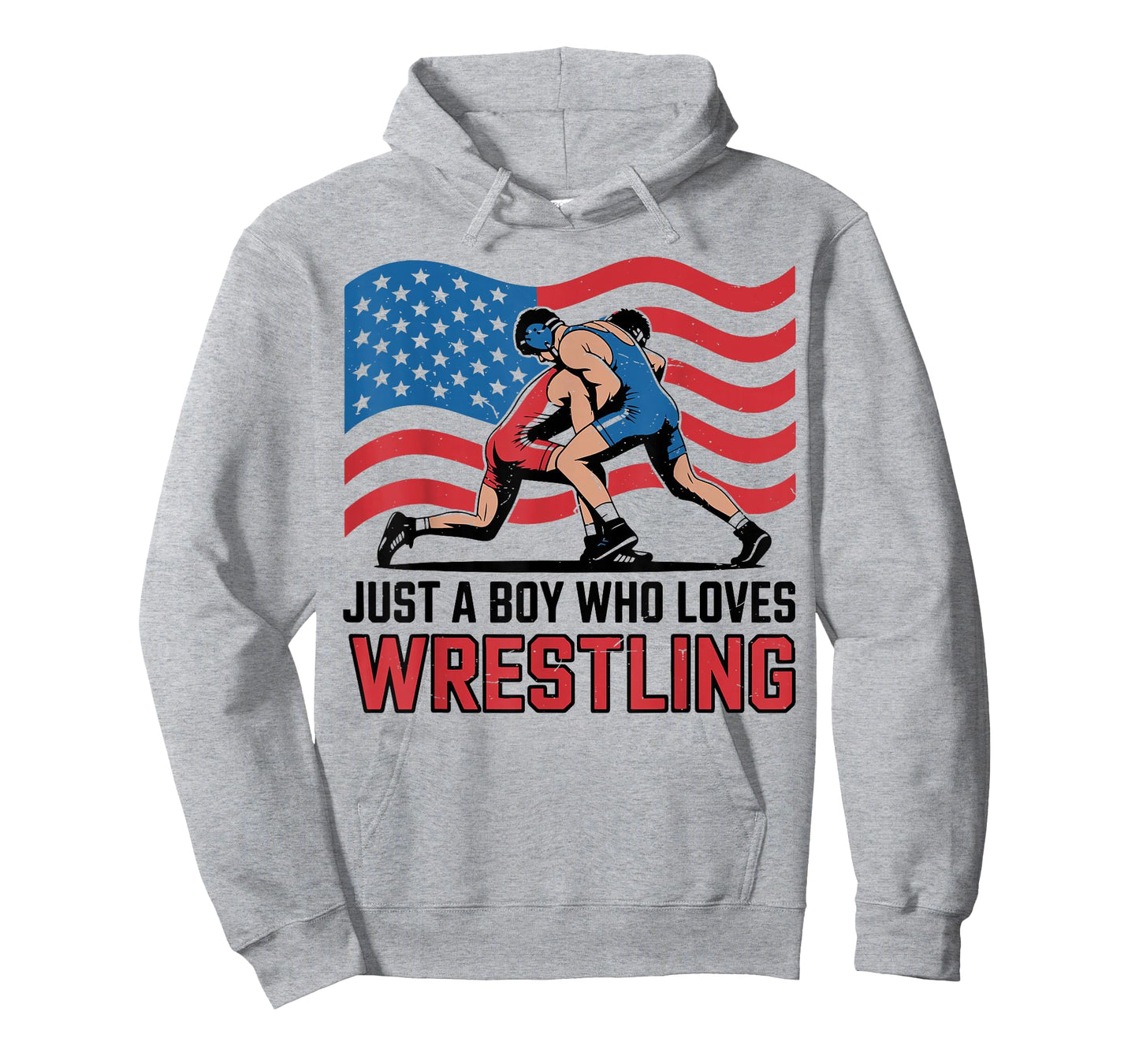 Toddler Boy Who Loves Wrestling American Flag US Wrestler T-Shirt
