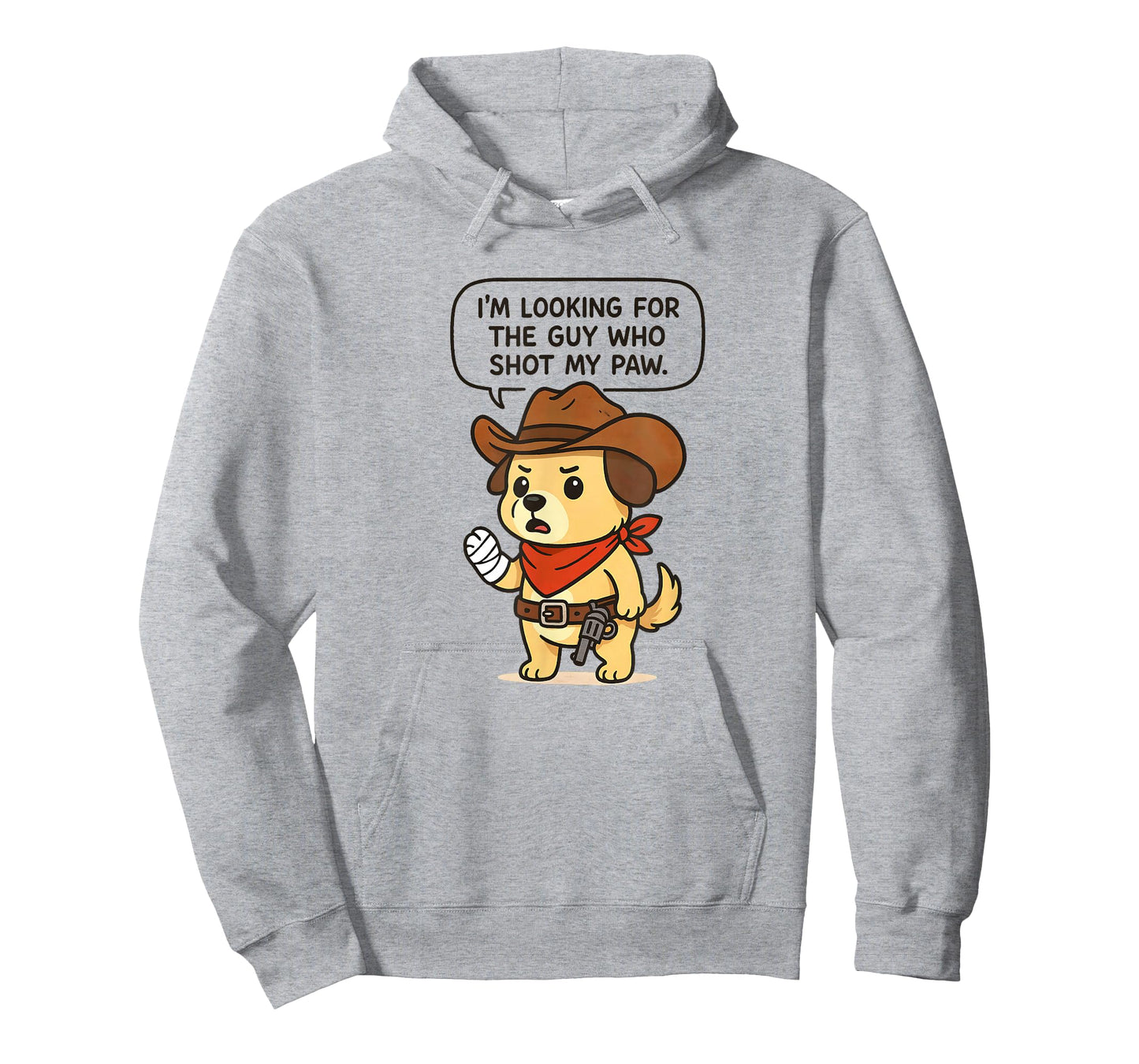 Shot My Paw! Cute Dog Humor Graphic Animal Lover Cowboy Gift T-Shirt