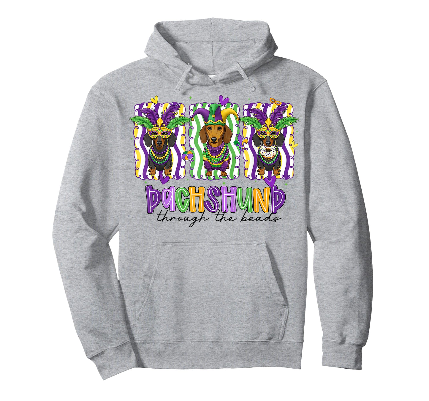 Mardi Gras Dachshund Dog Festival Lover Men Women Kids T-Shirt