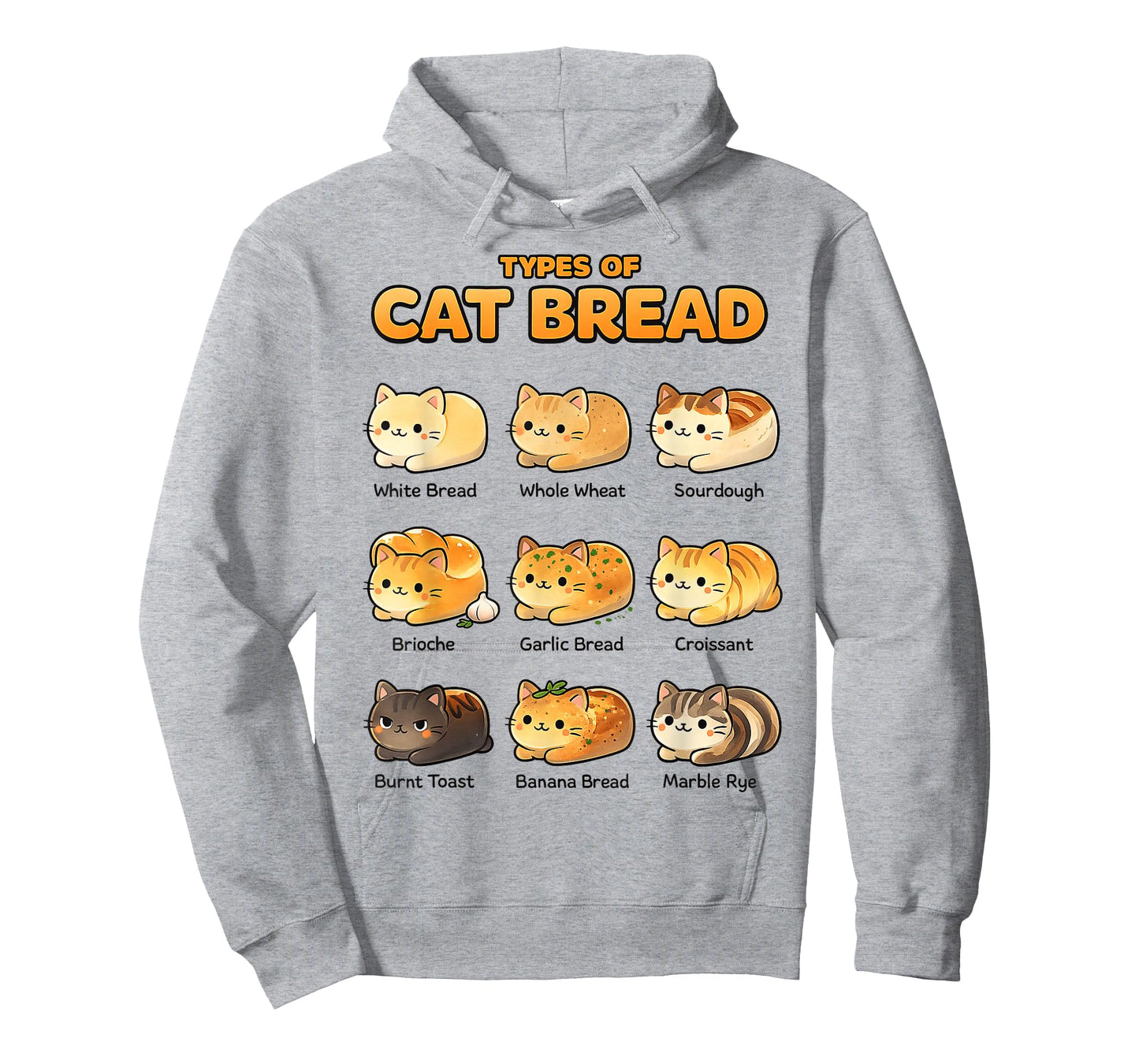 Types of Cat Bread Cute Kawaii Cat Loaf Meme Feline T-Shirt
