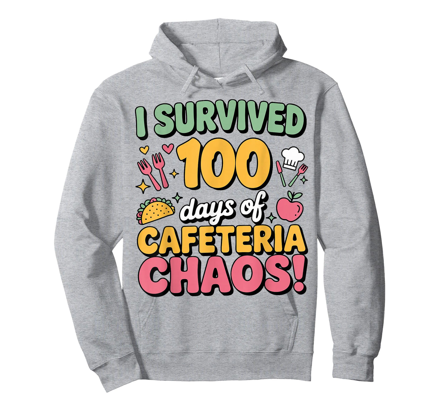 I Survived 100 Days of School Cafeteria Chaos Lunch Lady T-Shirt