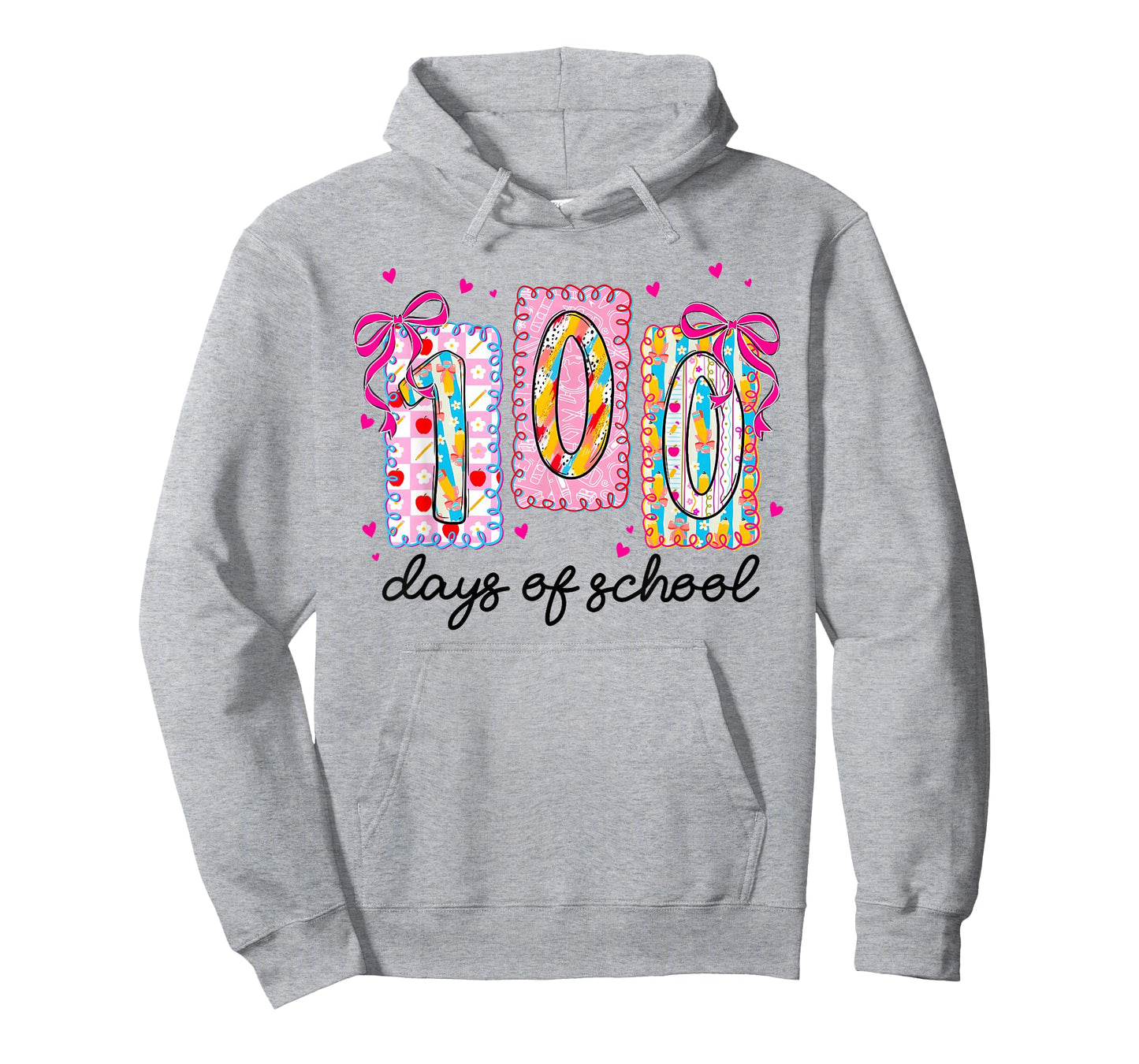 Preppy 100 Days of School Coquette Bow 100th Day of School T-Shirt