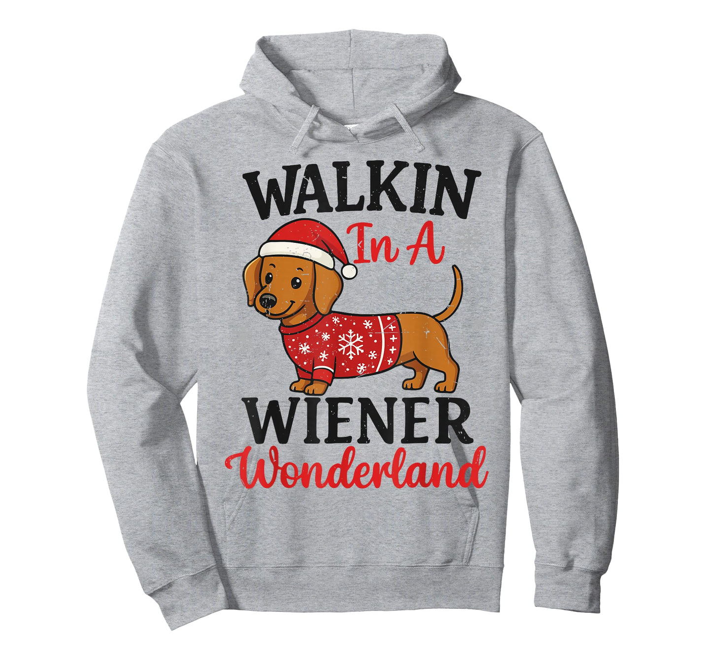 Walking in Weiner Wonderland Mini Dachshund Christmas Pajama T-Shirt