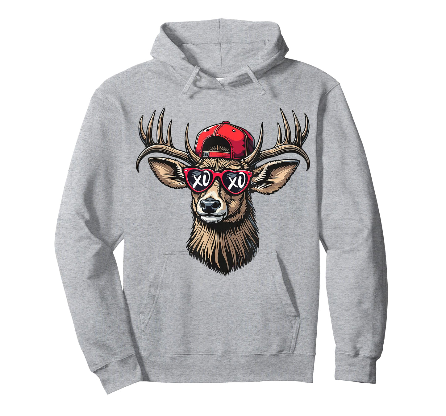 Fun Camo Deer Head Buck Hunting Cap Men Boy Valentine's Day T-Shirt