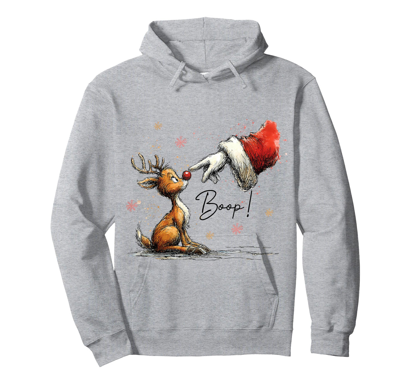 Boop Funny Santa Farmer Reindeer Cute Christmas Holiday Art T-Shirt